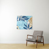 Tenture Feuilles de la Jungle Bleue (En situation (horizontale))