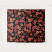 Tenture Feuilles de l'érable rouge d'automne sur fond noir (Devant (Horizontal))