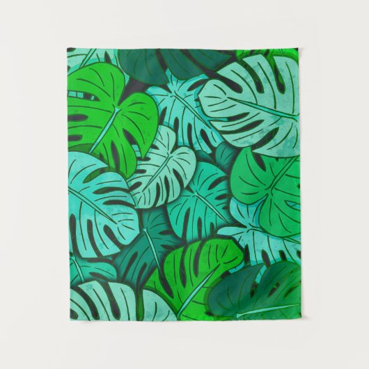 Tenture Feuilles de Monstère Grunge n° 2 Petites (Devant)