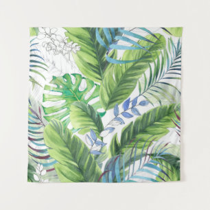 Tenture Feuilles de palmier d'aquarelle, arrière - plan ex