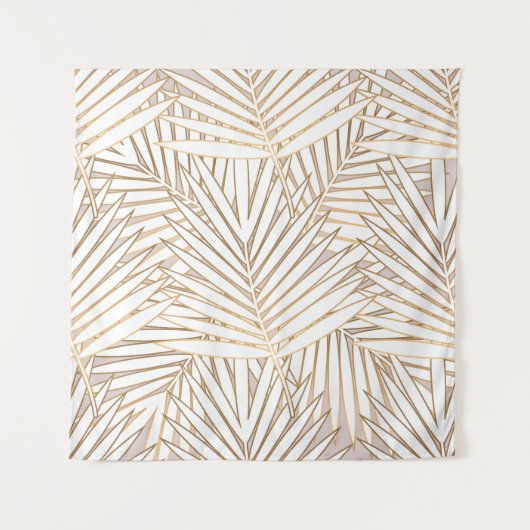 Tenture Feuilles de palmiers dorés : art déco. (Devant)
