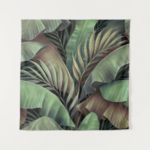 Tenture Feuilles de palmiers tropicaux, illustration 3D de