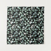 Tenture Feuilles d'Eucalyptus : Motif de fleurs blanches (Devant (Horizontal))