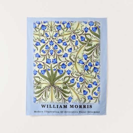 Tenture Feuilles floraux bleus William Morris (Devant)