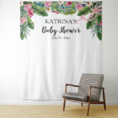 Tenture Feuilles Tropicales | Fête Prénatale Fille Florale (En situation)