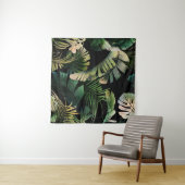 Tenture Feuilles Tropicales : Floraison d'Été Sans Couture (En situation (horizontale))