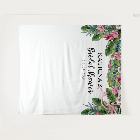 Tenture Feuilles Tropicales | Réception de Mariage Florale (Devant (Horizontal))