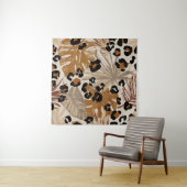 Tenture Feuilles tropicaux Abstraits et camoufle léopard g (En situation)