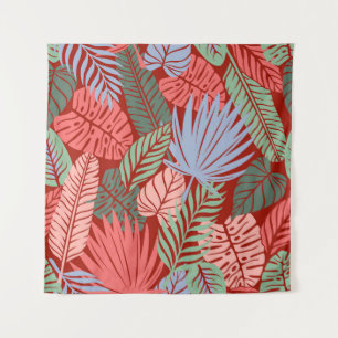Tenture Feuilles Tropicaux Doodle : Tiré À La Main Noire