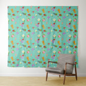 Tenture Feuilles tropicaux en Turquoise (En situation (horizontale))