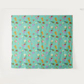 Tenture Feuilles tropicaux en Turquoise (Devant (Horizontal))