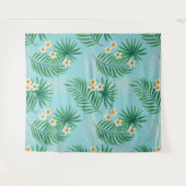 Tenture Feuilles tropicaux et fleurs (Devant (Horizontal))