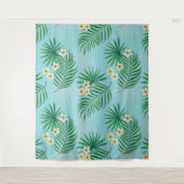 Tenture Feuilles tropicaux et fleurs (Devant)