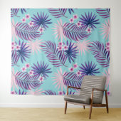 Tenture Feuilles tropicaux et fleurs 2 (En situation (horizontale))
