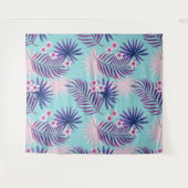 Tenture Feuilles tropicaux et fleurs 2 (Devant (Horizontal))