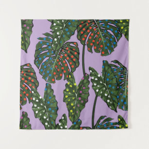 Tenture Feuilles tropicaux motif continu sur pop coloré a