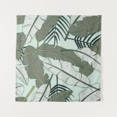 Tenture Feuilles tropicaux : Motif naturel sans couture. (Devant (Horizontal))