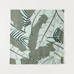 Tenture Feuilles tropicaux : Motif naturel sans couture.