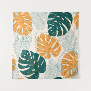 Tenture Feuilles tropicaux : Sceau Vintage de la Jungle