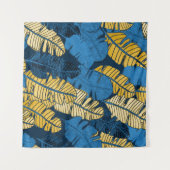 Tenture Feuilles tropicaux tirés à la main : sans couture (Devant (Horizontal))