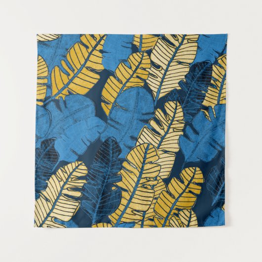 Tenture Feuilles tropicaux tirés à la main : sans couture (Devant)