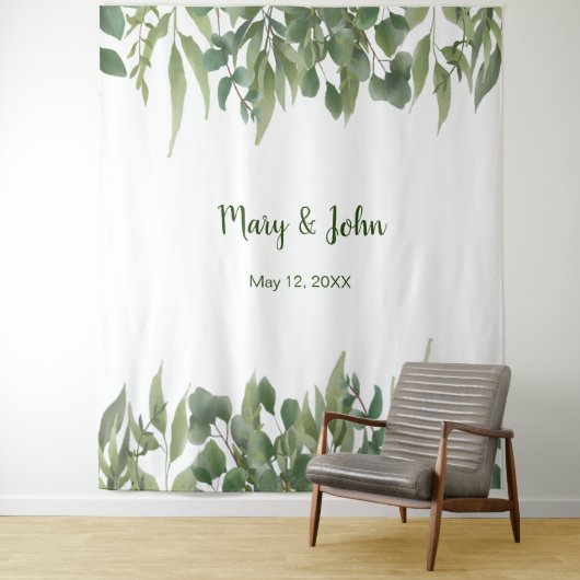 Tenture Feuilles Vertes Rustiques Feuillage Végétal Mariag (En situation)