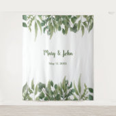 Tenture Feuilles Vertes Rustiques Feuillage Végétal Mariag (Devant)