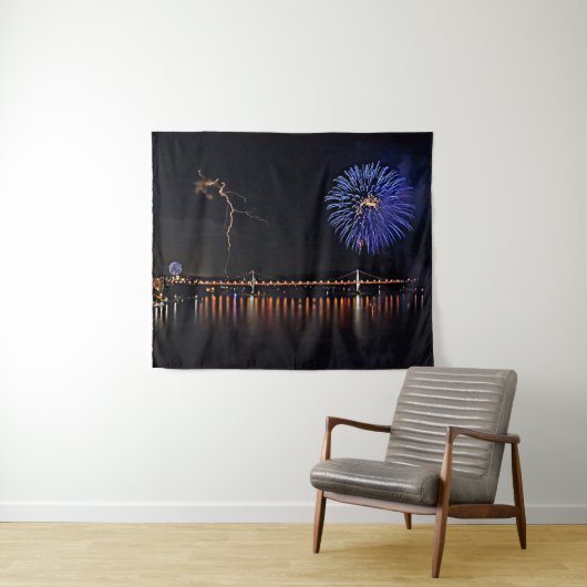 Tenture Feux d'artifice avec éclair (En situation (horizontale))