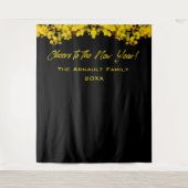 Tenture Feux de bokeh dorés foncés pour la nouvelle année (Devant)