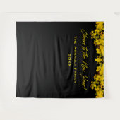 Tenture Feux de bokeh dorés noirs pour la nouvelle année (Devant (Horizontal))