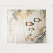 Tenture Feux de lanterne botanique de l'arbre rustique Pho (Devant (Horizontal))