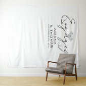 Tenture Fiançailles de calligraphie moderne minimaliste (En situation (horizontale))