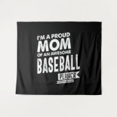 Tenture Fier Maman d'un joueur de baseball génial (Devant (Horizontal))