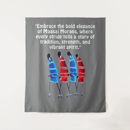 Tenture Fier Massaï Morans : Grand en bleu et rouge (Devant)