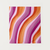 Tenture Fierté lesbienne fait main couleur rose rayure (Devant)