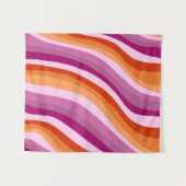 Tenture Fierté lesbienne fait main couleur rose rayure (Devant (Horizontal))