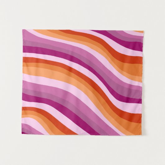 Tenture Fierté lesbienne fait main couleur rose rayure (Devant (Horizontal))