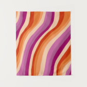 Tenture Fierté lesbienne fait main couleur rose rayure (Devant)