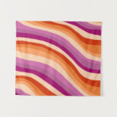 Tenture Fierté lesbienne fait main couleur rose rayure (Devant (Horizontal))