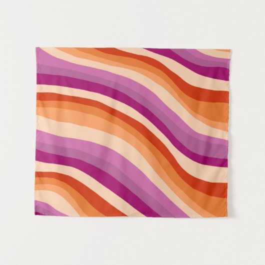 Tenture Fierté lesbienne fait main couleur rose rayure (Devant (Horizontal))