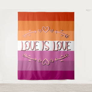 Tenture Fierté lesbienne Mois de l'amour est l'amour Toile