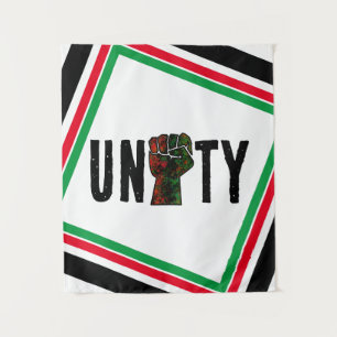Tenture fierté noire drapeau rouge vert poing panafricain