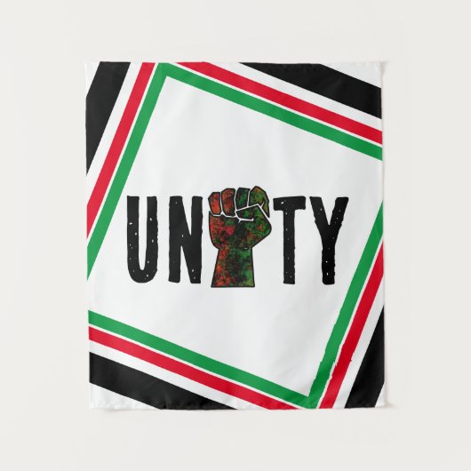 Tenture fierté noire drapeau rouge vert poing panafricain (Devant)