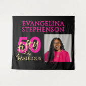 Tenture Fifty and Fabulous Photo 50th Birthday (Devant (Horizontal))