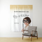 Tenture Fifty Birthday custom photo (En situation)