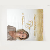 Tenture Fifty Birthday custom photo (Devant (Horizontal))