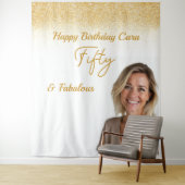 Tenture Fifty Birthday custom photo (En situation)