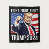 Tenture Fight Fight Fight Donald Trump 2024 American Flag (Devant)