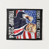 Tenture Fight Fight Fight Donald Trump 2024 American Flag (Devant (Horizontal))