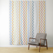 Tenture Figure lignes zig zag pastel arc-en-ciel  (En situation)